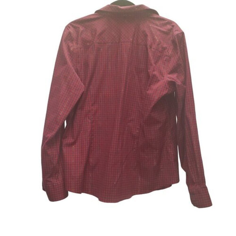 Talbots Womens Button Long Sleeved Collared Shirt Size 16 Red Plaid Pre-Owned - Picture 2 of 9